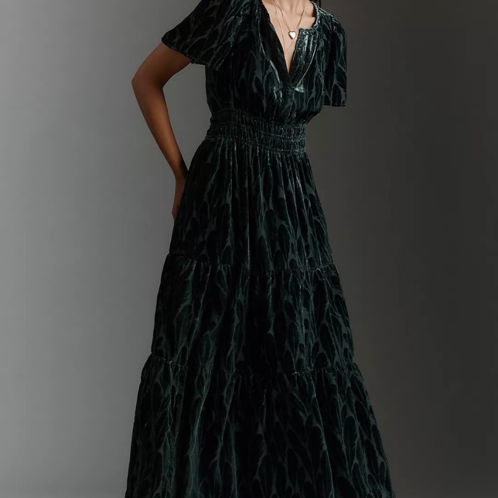 Anthropologie The Somerset Velvet Maxi Dress